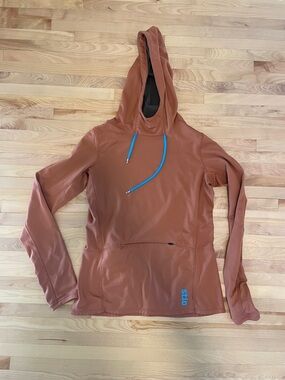 Stio Women's Rust Pullover Hoodie with Blue Drawcords Size Medium